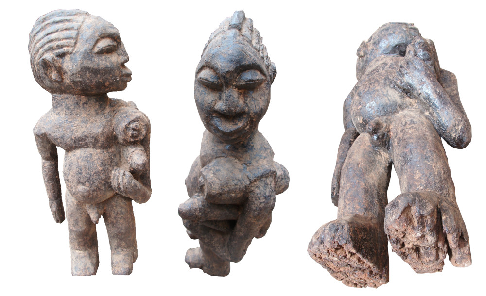 Statue de guerrier Lobi tếte tounée à gauche
